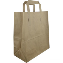 Printed Paper Bag with Flat Handle for Packing- Bk